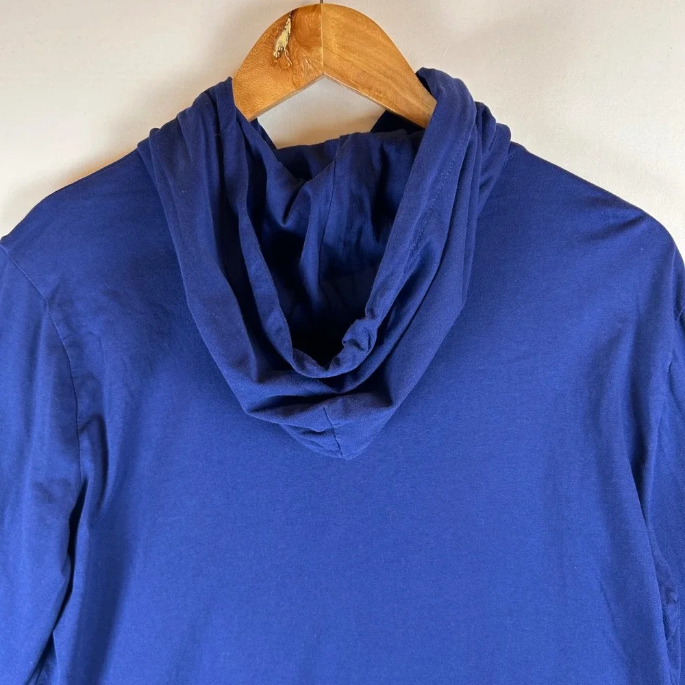 Polo Ralph Lauren Mens Blue Striped‎ Big Pony Graphic Hooded Long Sleeve Tee S